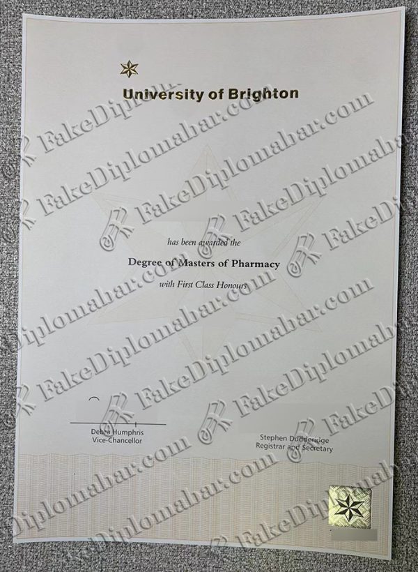 fake University of Brighton diploma