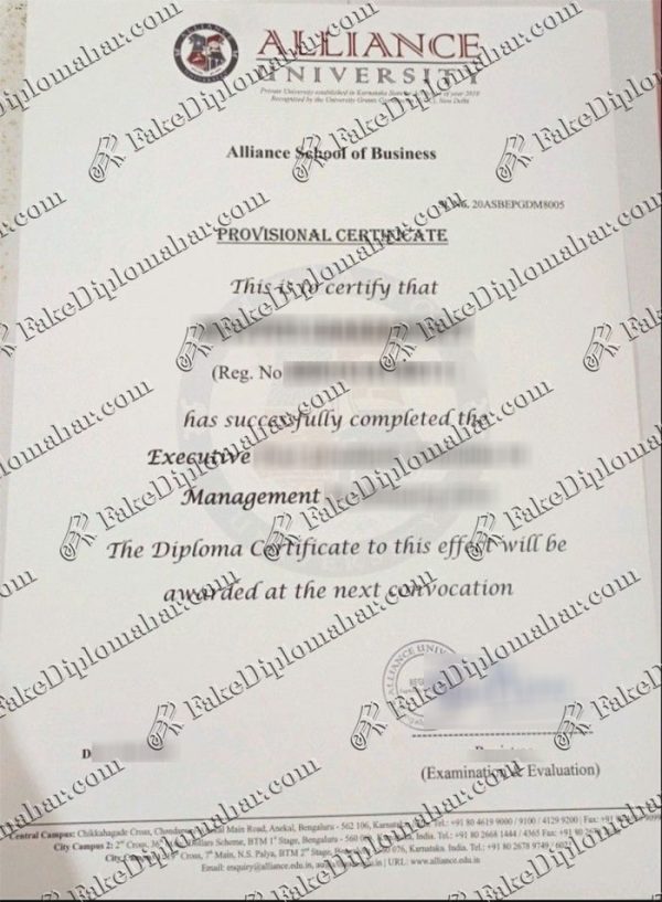 Alliance University Diploma