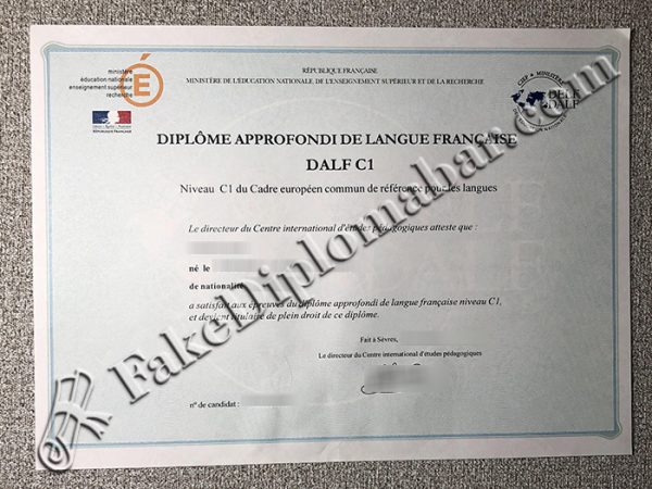 DALF C1 certificate, DALF C1 diploma,