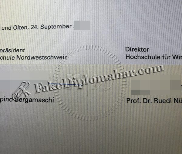 Fachhochschule Nordwestschweiz Diploma Embossed Seal