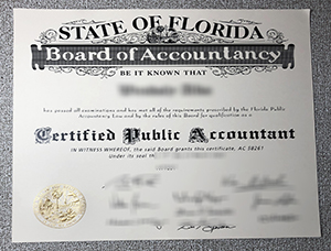 Florida CPA certificate sample