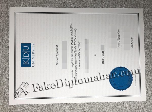 KDU University diploma copy