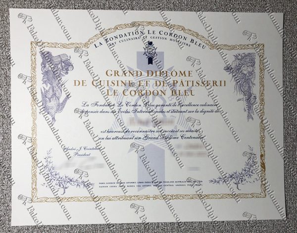 Le Cordon Bleu diploma