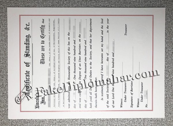 Lincoln's Inn Certificate-1