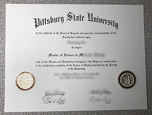 Pittsburg State University diploma certificate