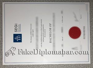 SEGi University degree certificate