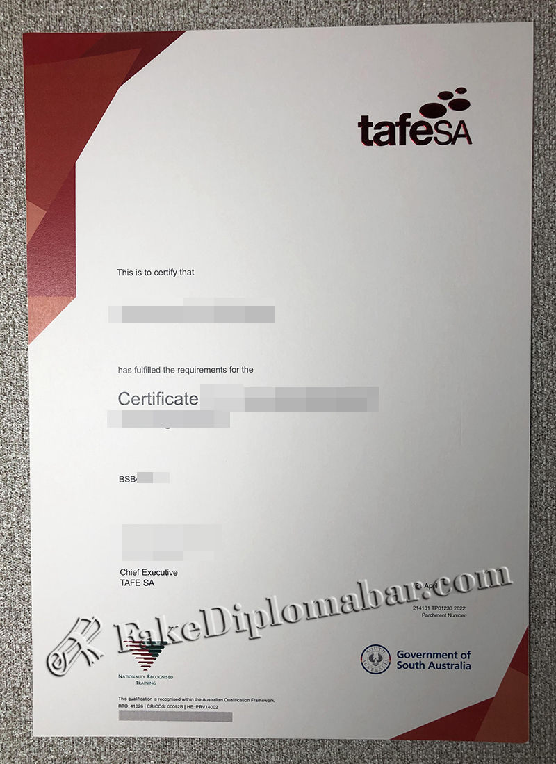 TAFE SA Certificate 