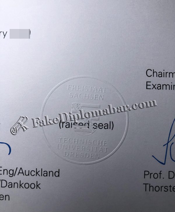 Technische Universität Dresden Diploma Raised Seal