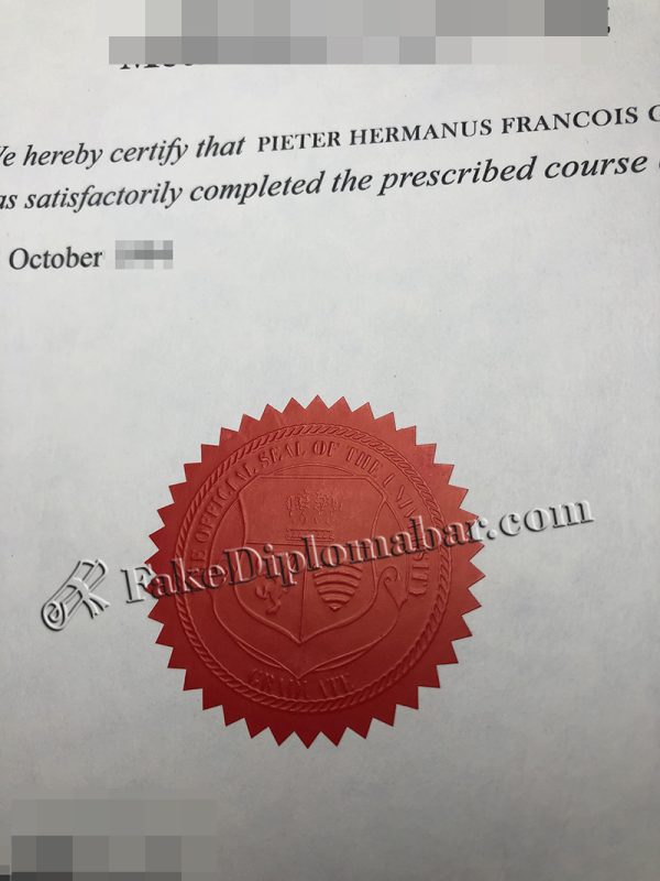 University of Cape Town Diploma Red Embossed Seal