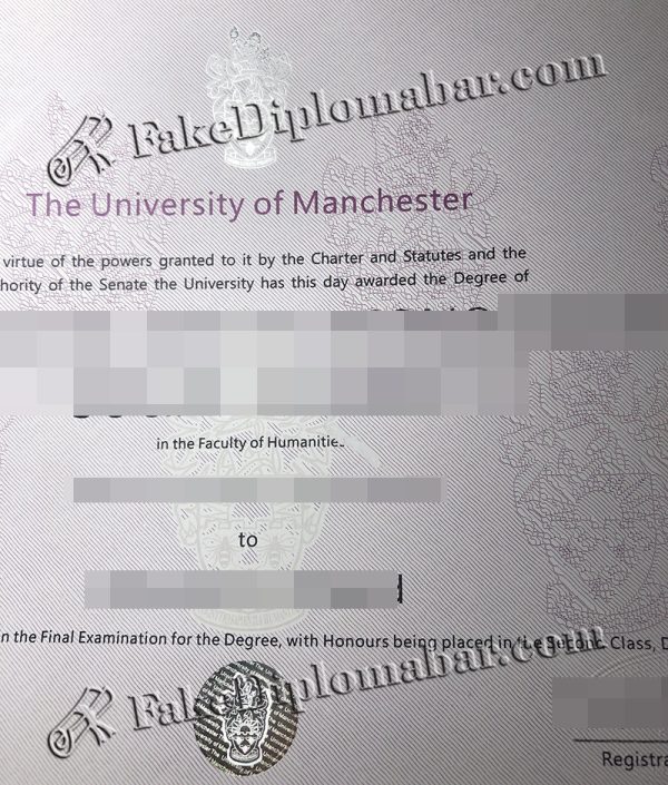 University of Manchester Diploma Silver Hot Stamping and Hologram