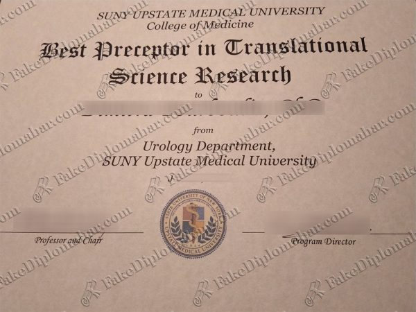 fake SUNY Upstate diploma