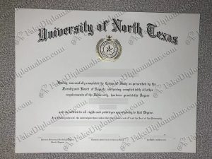 fake University of North Texas diploma