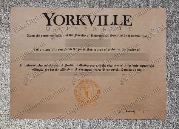 Buy fake Yorkville University diploma online