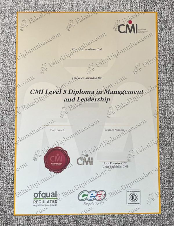 Fake CMI Level5 diploma
