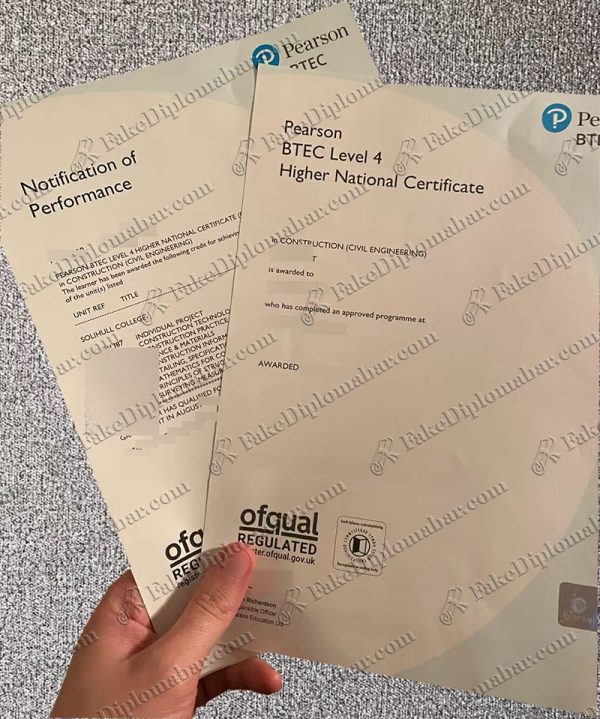 Pearson BTEC Level 4 higher National certificate