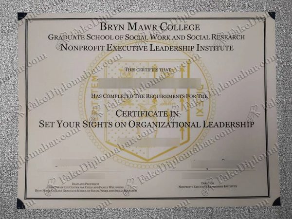 buy fake Bryn Mawr College certificate