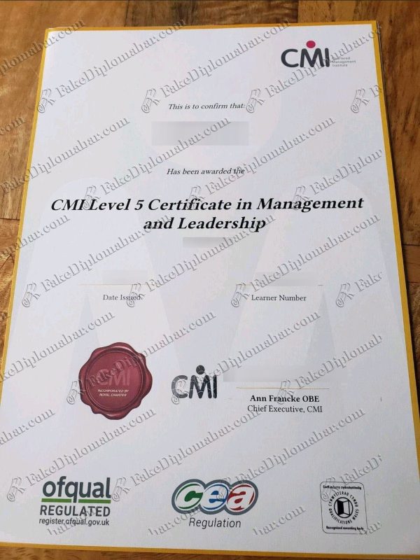 buy fake CMI Level 5 certificate