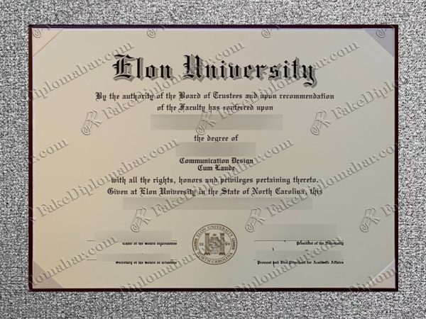 buy fake Elon University diploma