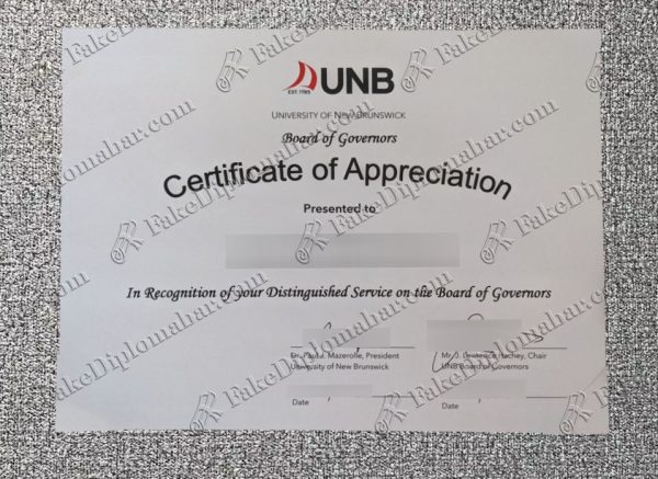 buy fake UNB certificate online