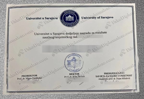 buy fake University of Sarajevo diploma online