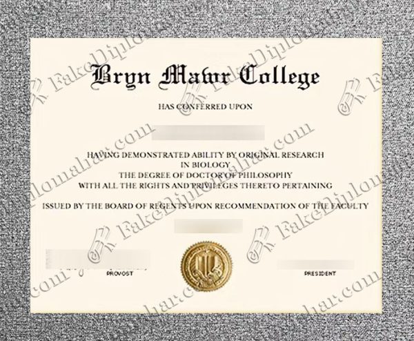 fake Bryn Mawr College diploma