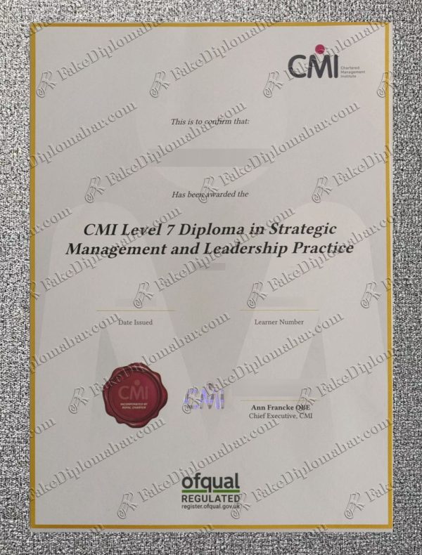 fake CMI Level 7diploma