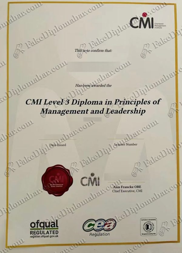 fake CMI Level 3 diploma
