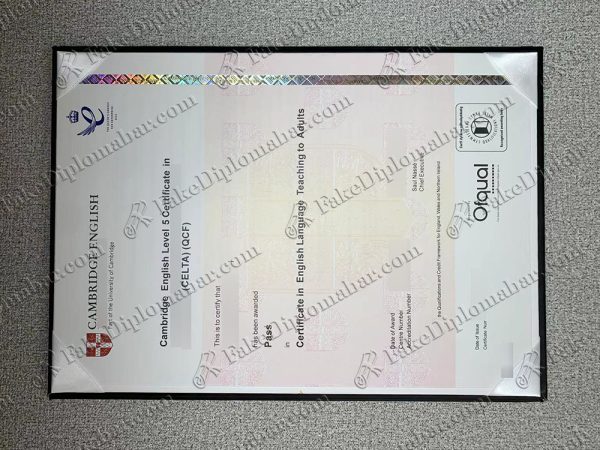fake Cambridge English Level 5 certificate