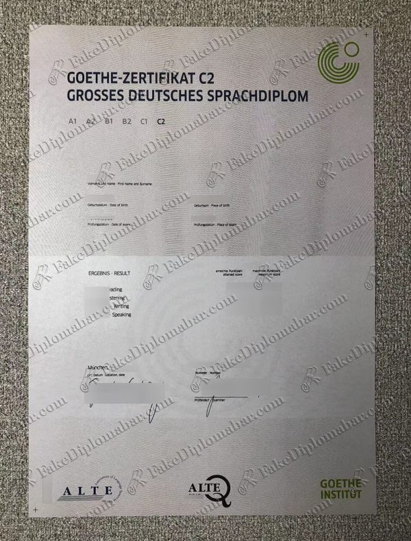 fake Goethe-Zertifikat C2