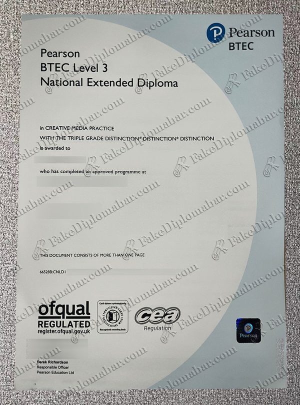 fake Pearson BTEC National Extended diploma
