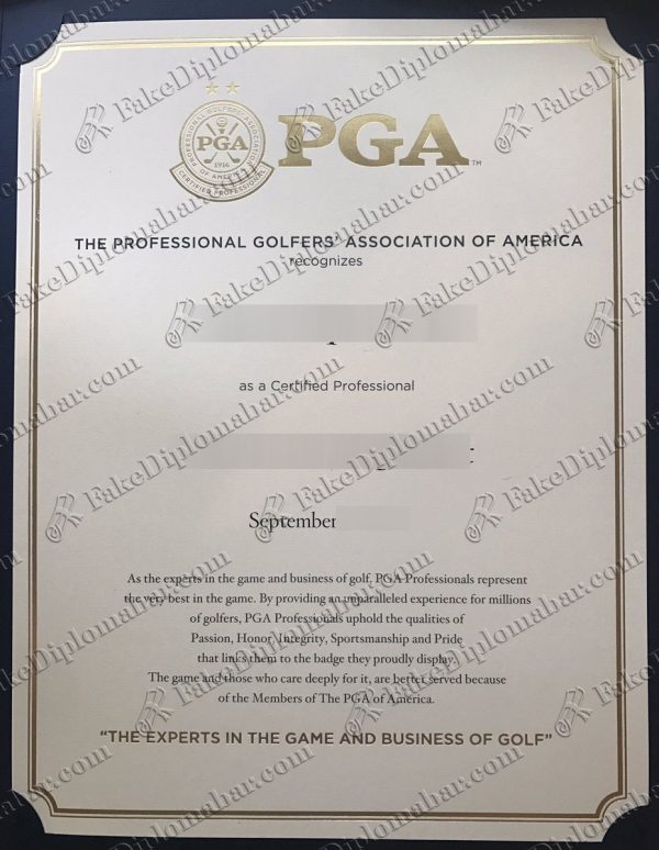 buy fake PGA certificate