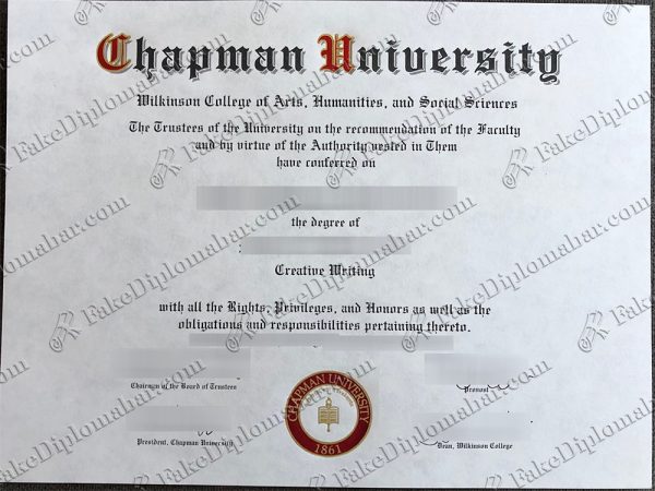 fake Chapman University diploma
