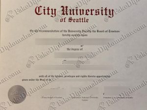 fake City University of Seattle diploma
