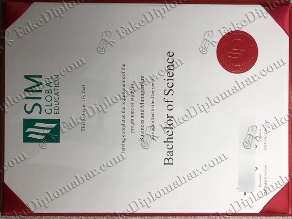 fake SIM Global Education diploma