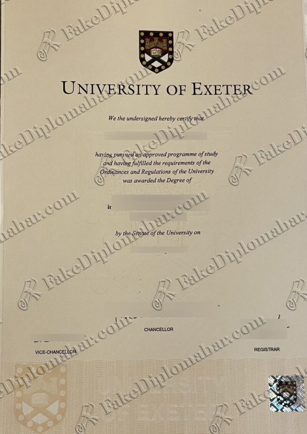 fake University of Exeter degree