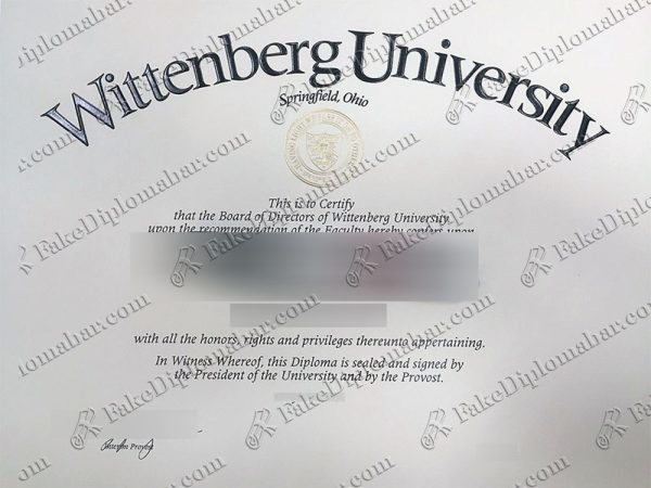 fake Wittenberg University Diploma