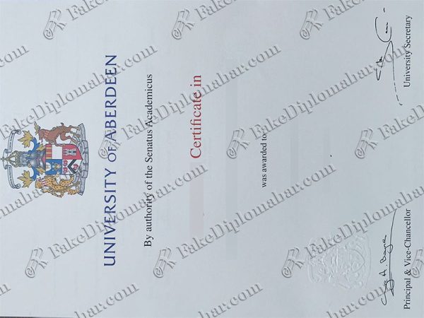Aberdeen certificates