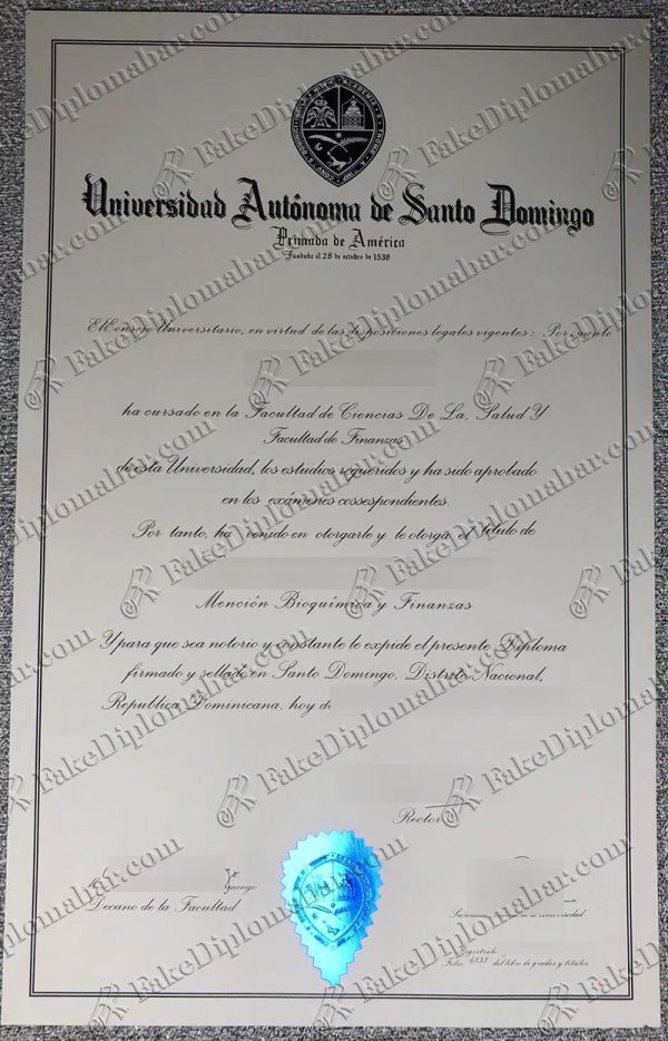 Autonomous University of Santo Domingo DIPLOMA