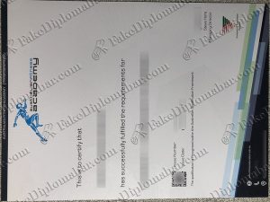 fake Australian Fitness Academy certificate