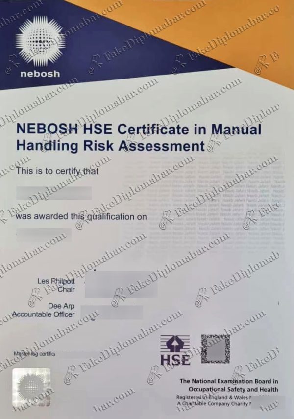 fake NEBOSH HSE Certificate