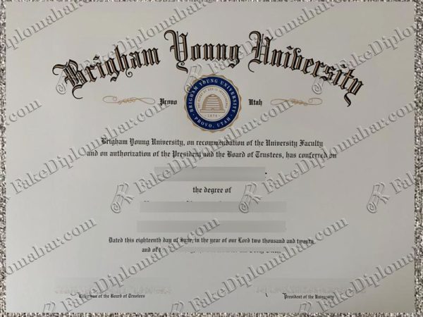 Brigham Young University diploma