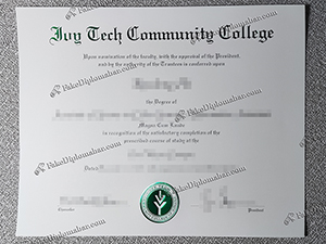Ivy Tech Community College of Indiana diploma
